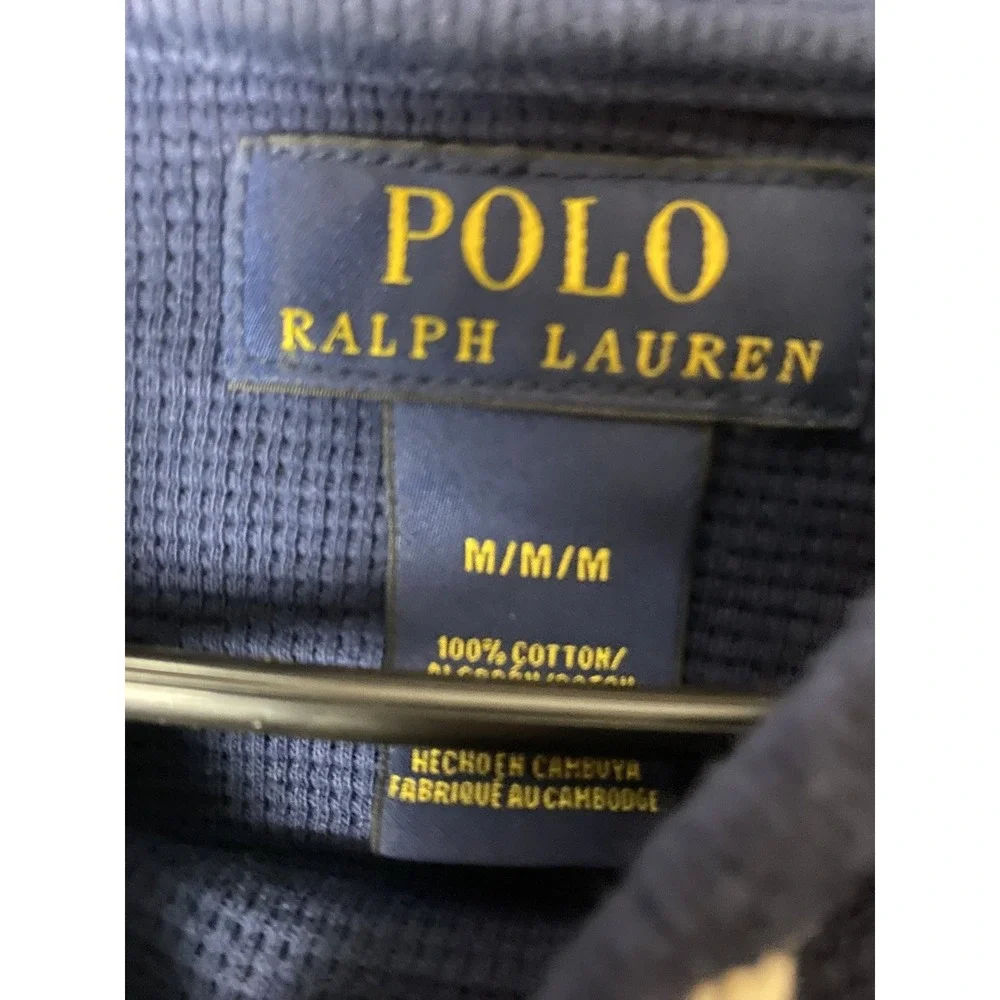 Polo Ralph Lauren Mens M Hoodie Blue Cotton Long Sleeve Casual